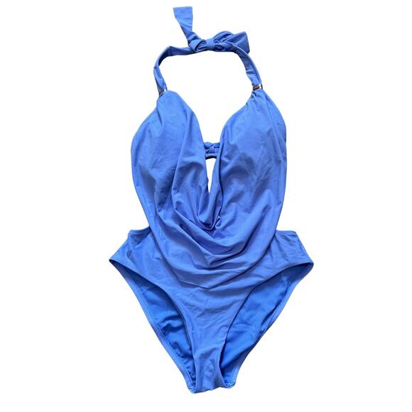 BAR III Core Solids Cowl Cutout Periwinkle Purple Monokini One Piece Swim NWT S - Picture 2 of 8